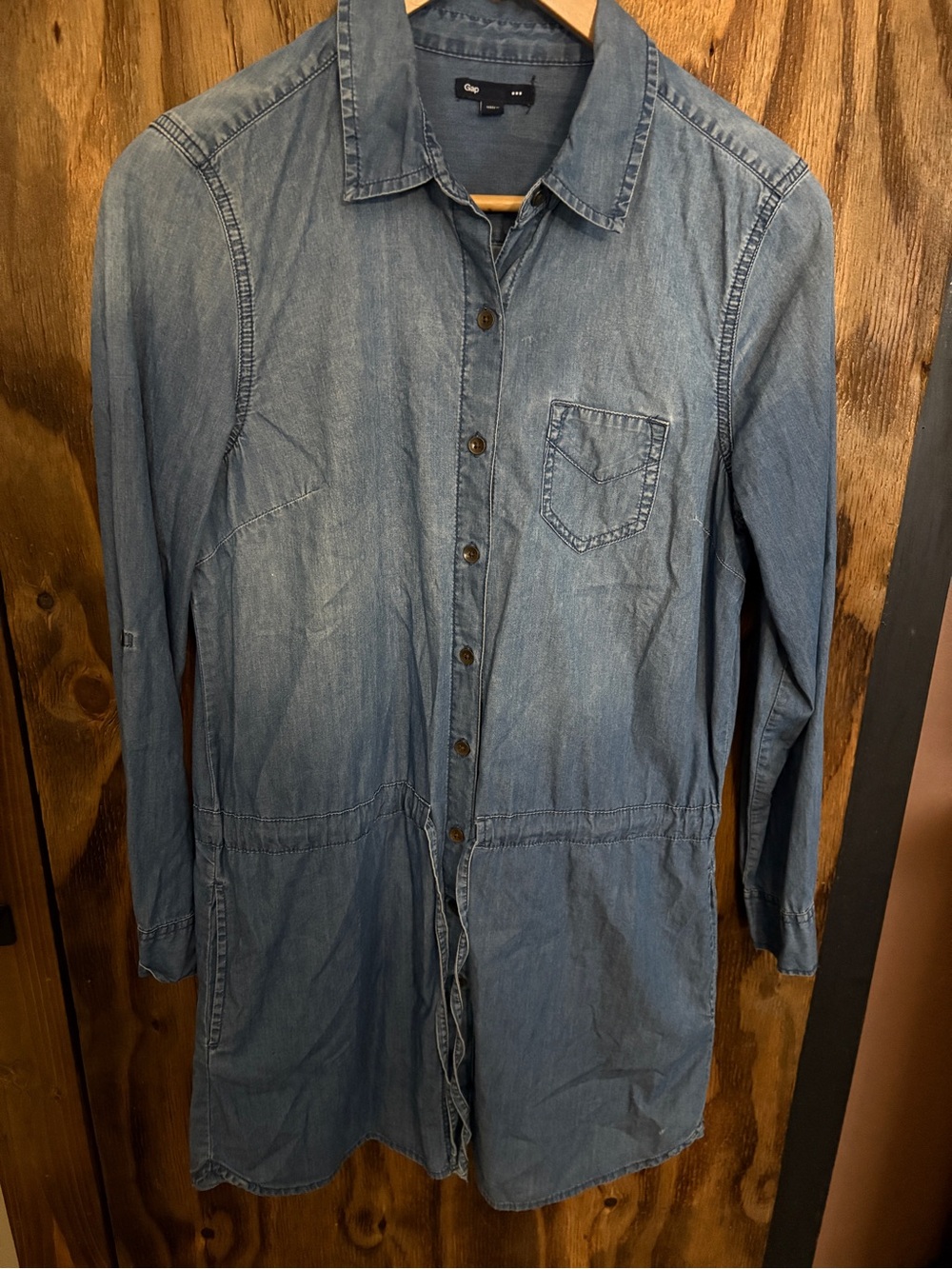 GAP Light Blue Denim Long Sleeve Shirt Dress